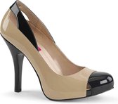 Pleaser Pink Label Pumps -47 Shoes- EVE-07 Paaldans schoenen Creme/Zwart