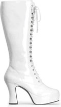 Pleaser Kniehoge laarzen -41 Shoes- US 11 Wit