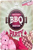 Metalen Bord BBQ Party Enjoy 30x20cm