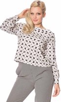 Dancing Days Blouse -M- WILD HORSES Wit