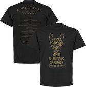 Liverpool Trophy Road to Victory Champions of Europe 2019 T-Shirt - Zwart - 5XL