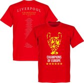 Liverpool Champions League 2019 Trophy Squad T-Shirt - Rood - L