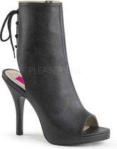 Pleaser Pink Label Enkellaars -45 Shoes- EVE-102 US 14 Zwart