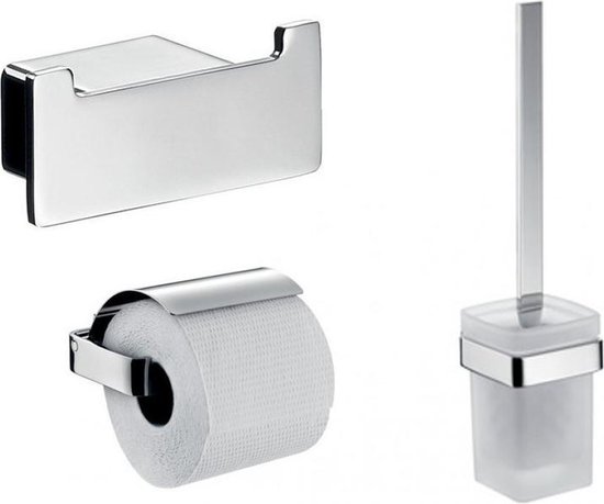 Set WC / WC EMCO Loft Chrome (Porte-brosse WC avec brosse / Porte-rouleau WC  avec... | bol.com