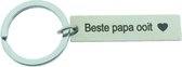 Sleutelhanger – Beste Papa Ooit – Vaderdag kados - Geschenk Tip – Zilverkleurig - RVS