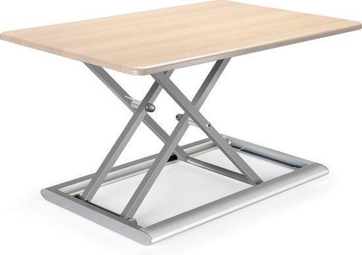 Ergoline bureau verhoger - zit sta bureau - hoogte verstelbaar met gasveer - 76.5 cm - updesk - tafel verhoger - beuken wit