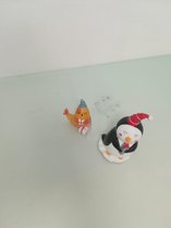 Decoratieve pinguïn en vis - 2 stuks