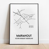 Mariahout city poster, A3 zonder lijst,  plattegrond poster, woonplaatsposter, woonposter