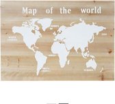 Wereldkaart Op Hout / Hout Paneel Met Wereldkaart / Wereld Kaart