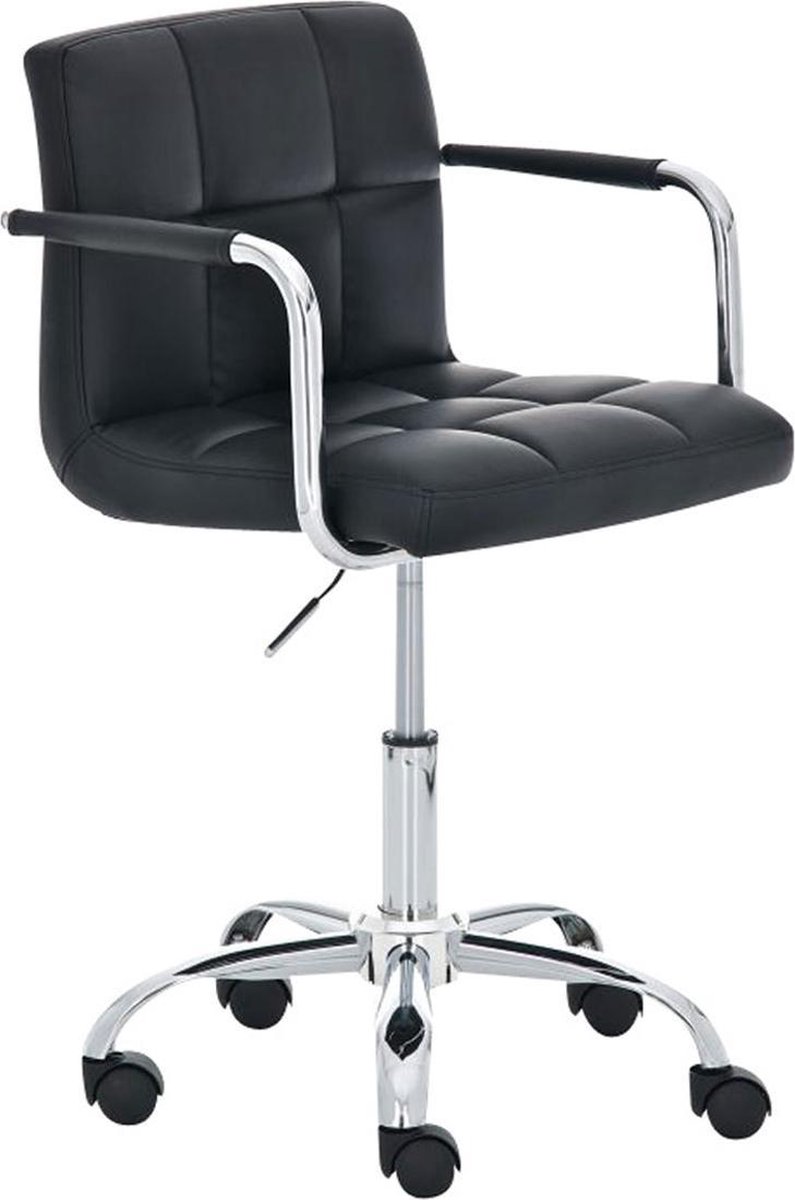Bureaustoel - Bezoekersstoel - Design - Comfortabel - Kunstleer - Zwart - 52x44x88 cm