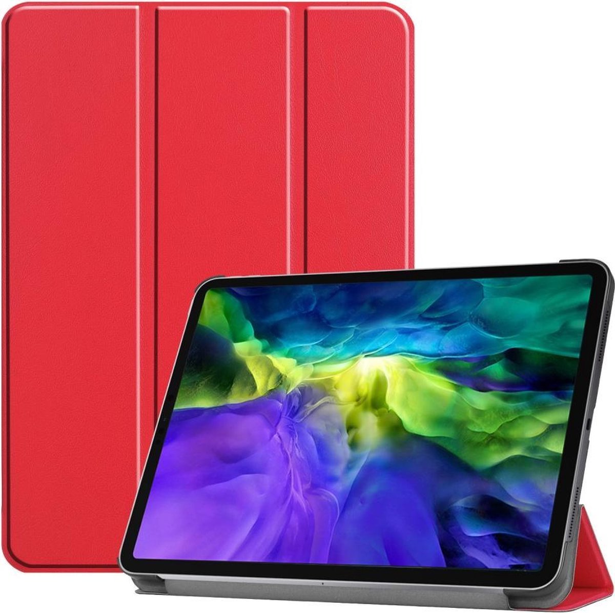 Geschikt voor Apple iPad Pro 11 2018 hoesje - Smart Tri-Fold Case - rood