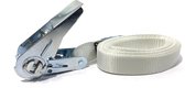 JUMBO ECO spanband Off White 25mm, 5 meter, met ratel, wit, ideaal voor de wasdroger vast te zetten op de wasmachine