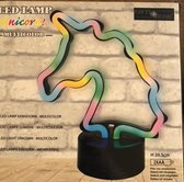 Eenhoorn roze 21 cm led lamp / unicorn led lamp