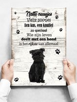 Wandbord hond: Affenpinscher - 30 x 42 cm