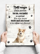 Wandbord hond: Welsh Corgi Pembroke - 30 x 42 cm