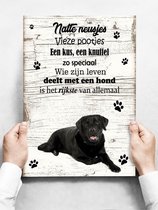 Wandbord hond: Labrador zwart - 30 x 42 cm