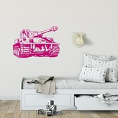 Muursticker Tank -  Roze -  160 x 107 cm  -  slaapkamer  woonkamer - Muursticker4Sale