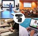 Collage d'applications de webcam : salle de réunion, conférence, joueur et téléconsultation médicale.