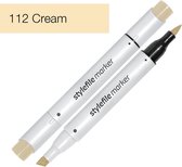 Stylefile Marker Brush - Cream - Hoge kwaliteit twin tip marker met brushpunt