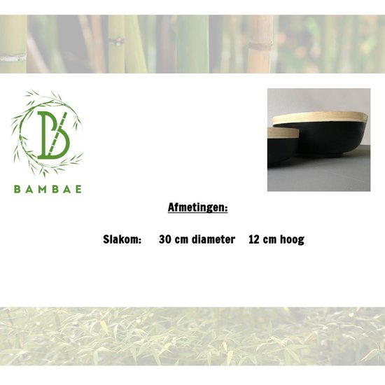 Bambae - Slakom XL - Bamboe - Zwart - 30cm diameter - Bambae