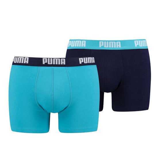 Puma Basic Boxer heren (2-pack) - aqua en blauw - Maat: L