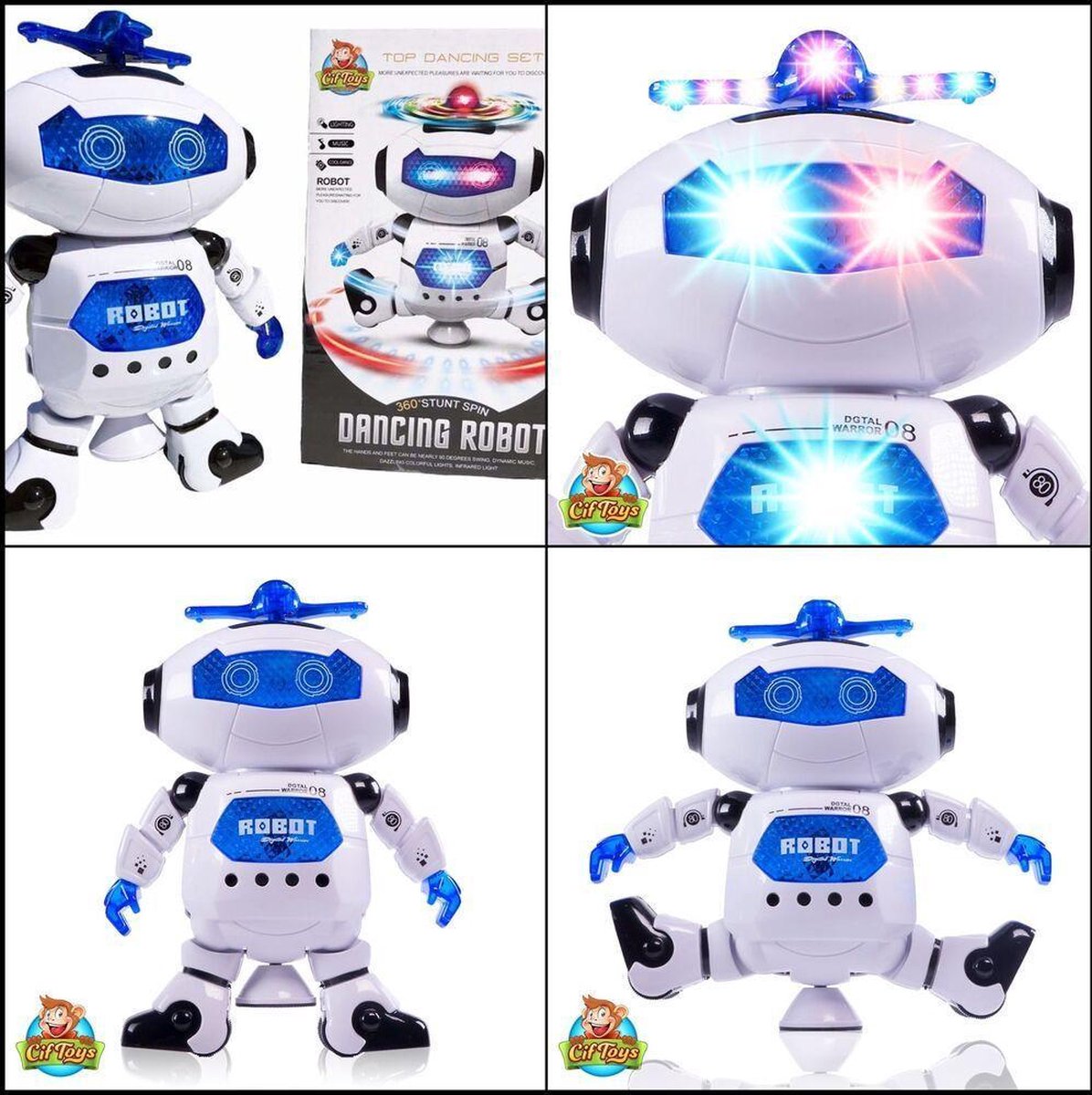Playos® - Robot dansant - Android - Siècle des Lumières LED - avec son - Robot  Jouets