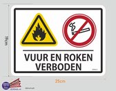 Vuur en Roken verboden pictogram sticker.