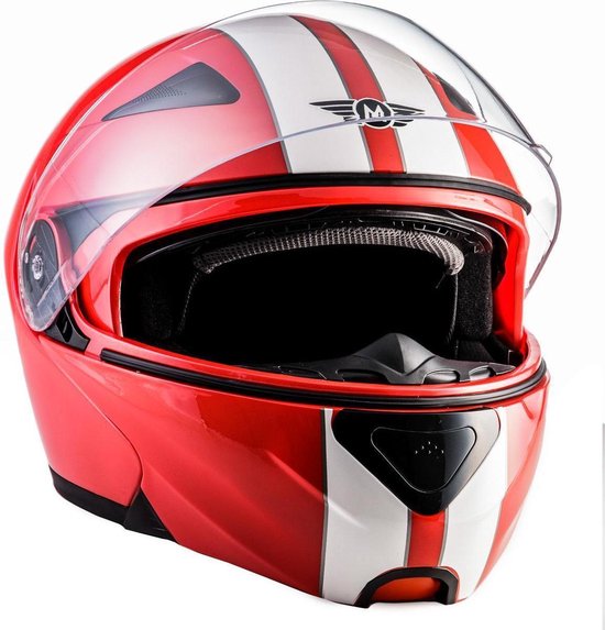 Aanbeveling Voetganger Voorbeeld MOTO F20 Racing red systeemhelm Flip-Up scooterhelm, motorhelm, rood, S  hoofdomtrek... | bol.com
