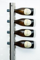 Wijnrek voor aan de muur - geschikt voor 20 flessen - RVS - flessenrek