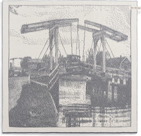 Serviette de cuisine Knit Factory Bridge Ecru / Med Grey