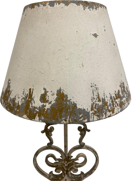 Uiterlijk Onze onderneming zeven Brocante Staande Lamp - Metaal - Gebroken Wit - 89cm | bol.com