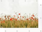 Tuinposter - Bloemen veld - 140 x 90 cm | PosterGuru