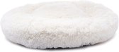 Donutmand - Hondenkussen Fluffy - Rond - Wit - Diameter 60cm - Super Zacht