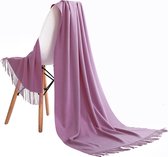 Emilie Scarves Pashmina sjaal Cashmere omslagdoek roze mauve / licht heidepaars - 200*63CM