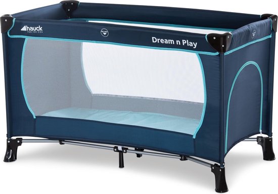 Product: Hauck Dream N Play Plus Campingbedje 120x60cm - Navy/Aqua, van het merk Hauck