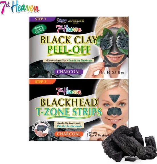 7Th Heaven - Charcoal Duo Black Clay Peel Off Carbon Face Mask Black Clay  6Ml +... | bol.com