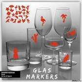 Glas Markers - 24 stuks - Rood
