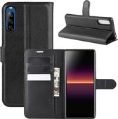 Sony Xperia L4 hoesje - Wallet bookcase - Zwart - GSM Hoesje - Telefoonhoesje Geschikt Voor: Sony Xperia L4