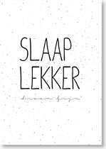 A2 poster | Slaap lekker, droom fijn | Zwart-wit | MOODZ design