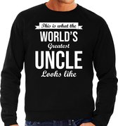Worlds greatest uncle cadeau sweater zwart voor heren S
