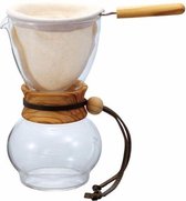 Hario Drip Pot Woodneck Olijfhout - 480ml - DPW-3-OV