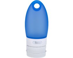 Rubytec Knijpfles Splash - 37 ml - Reisfles voor Handbagage - Siliconen Doseersluiting - Eenvoudig te vullen & te reinigen - No-spil-opening - BPA-vrij - Reisflacon - Navulbaar - ø3,5 cm - Blauw/wit