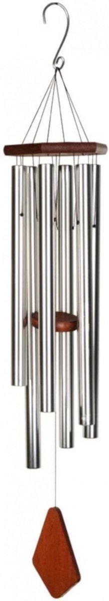 Art Bizniz Windgong Outdoor Windmobiel Windorgel 106cm Gestemde Klankbuizen Aluminium Zilver