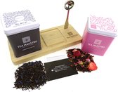 Dutch Tea Maestro - Eiken thee plateau earl grey + zwarte thee roos - thee cadeau - cadeau Vrouw - theepakket - cadeau voor haar