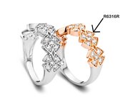 Velini jewels-R6316RR-50 -Ring -925 Zilver rosé- Cubic Zirkonia