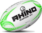 Rhino Rugbybal Rhino Rapide Xv Rubber/katoen Wit/groen Maat 4