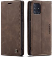 CaseMe Book Case - Samsung Galaxy A71 Hoesje - Donkerbruin
