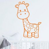 muursticker baby Giraffe - 60x72cm - Oranje - woordsticker.com