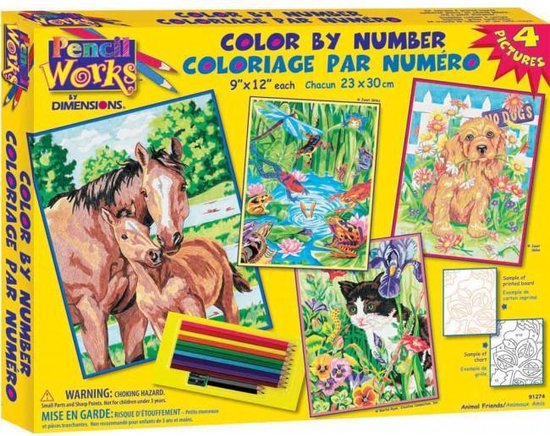 Kleuren op nummer Color by number animal friends | bol.com