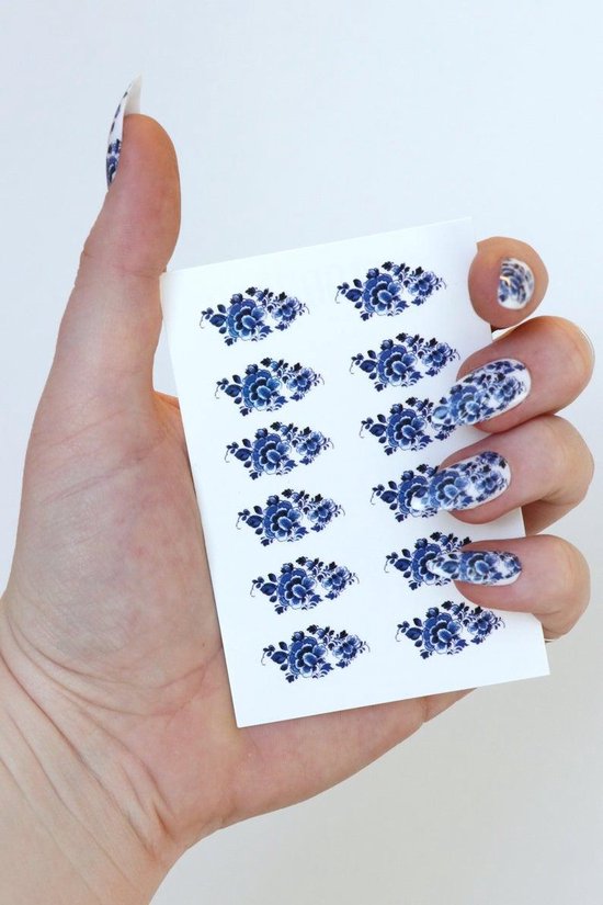 huiswerk Kostuum Havoc Delft Blauwe nagel decals - nagelproducten - nail decals - nail art - nail  stickers -... | bol.com